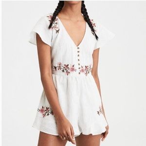 American Eagle embroidered romper